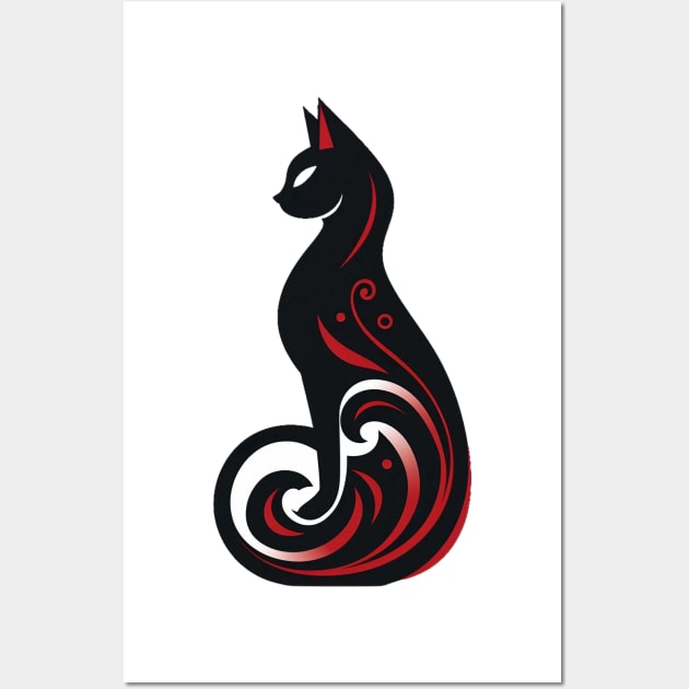 cat logo on white background vector Wall Art by thisiskreativ